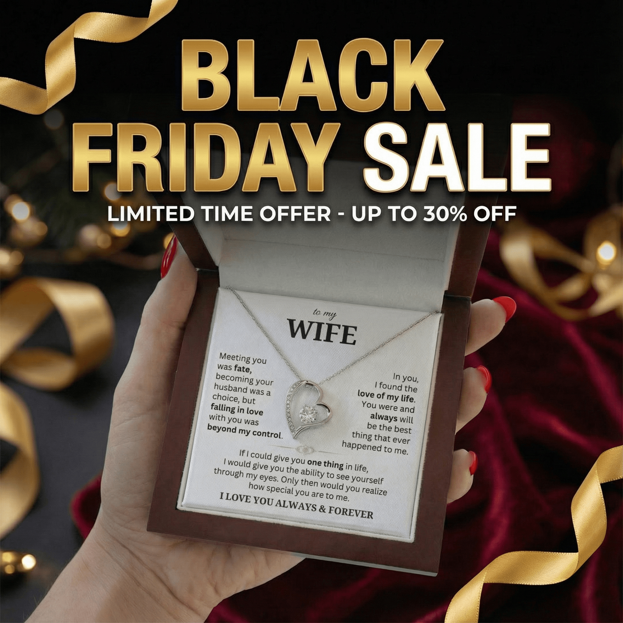 "To My Wife" Heart Necklace – A Gift That Will Touch Her Heart ❤️